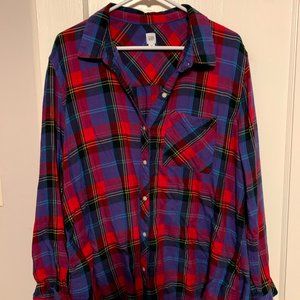 Gap Outlet Plaid Flannel Button Down, Size XXL